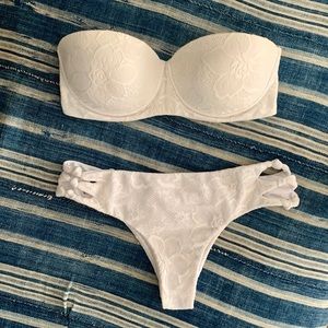 MIKOH Swimwear all white lace bikini